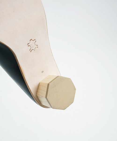 _Fot.フォート.wood heel mules_octagon [0902s・black]
