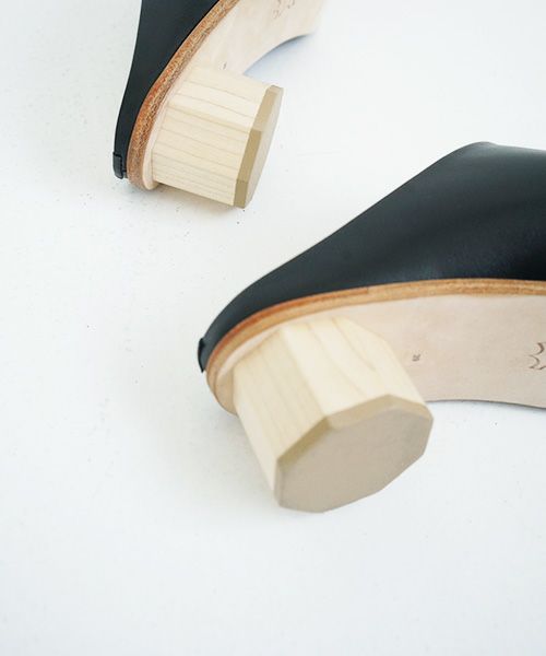 _Fot.フォート.wood heel mules_octagon [0902s・black]