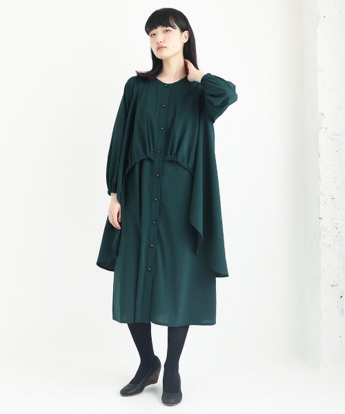 JUN OKAMOTO 祖母がよく描いてくれたガーベラのワンピース[RO-33203/NAVY]