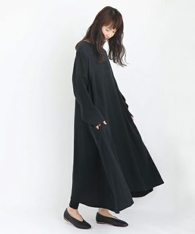 Mochi / home&miles<br>モチ / ホーム＆マイルズ<br>cotton linen one piece [black]