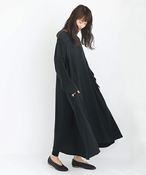 Mochi / home&miles.モチ / ホーム＆マイルズ.cotton linen one piece [black]