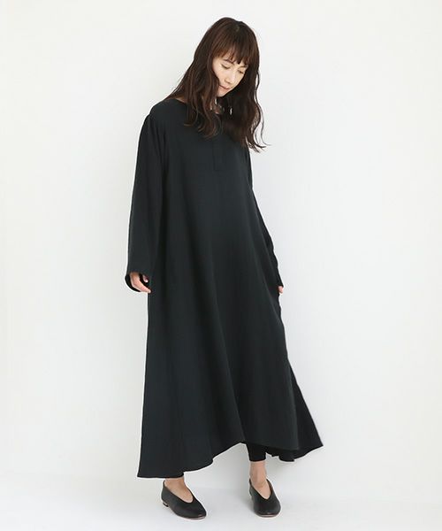 Mochi / home&miles.モチ / ホーム＆マイルズ.cotton linen one piece [black]