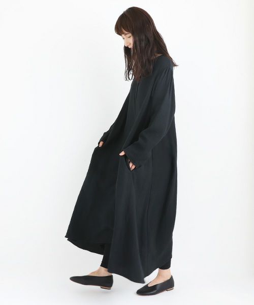 Mochi / home&miles.モチ / ホーム＆マイルズ.cotton linen one piece [black]