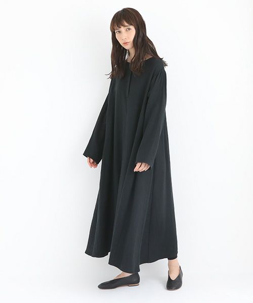 Mochi / home&miles.モチ / ホーム＆マイルズ.cotton linen one piece [black]
