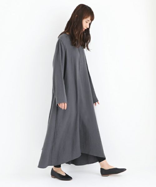 Mochi / home&miles.モチ / ホーム＆マイルズ.cotton linen one piece [charcoal grey]