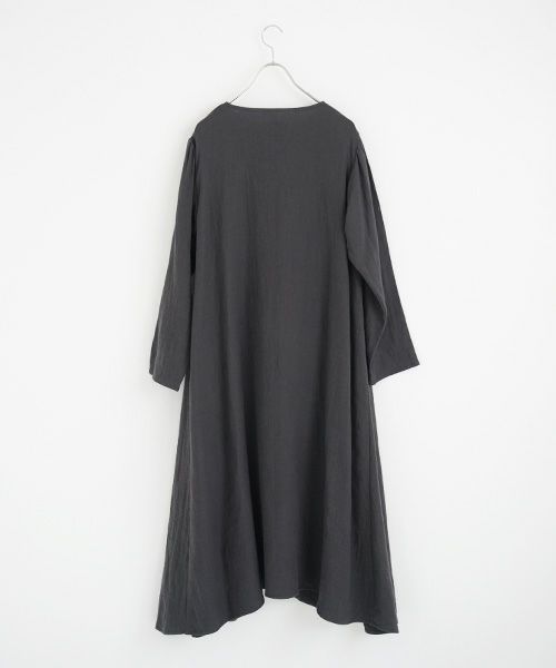 Mochi / home&miles.モチ / ホーム＆マイルズ.cotton linen one piece [charcoal grey]
