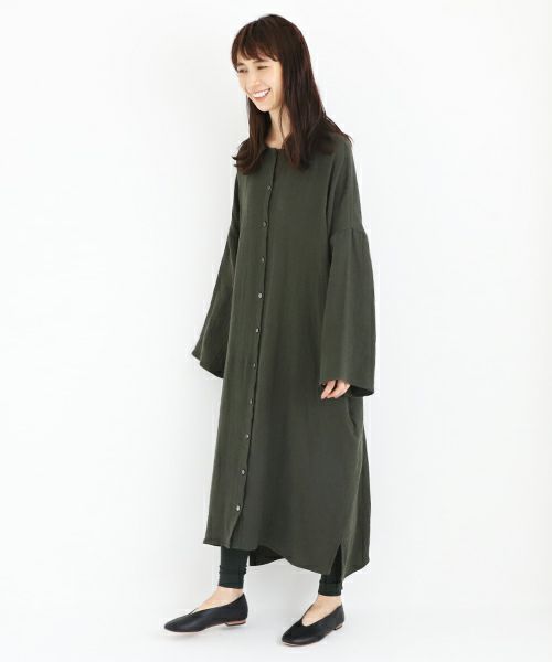 Mochi / home&miles.モチ / ホーム＆マイルズ.cotton linen long shirt [khaki]