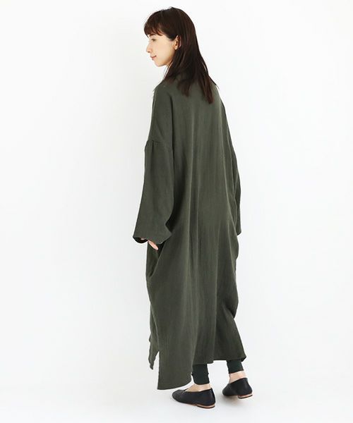 Mochi / home&miles.モチ / ホーム＆マイルズ.cotton linen long shirt [khaki]