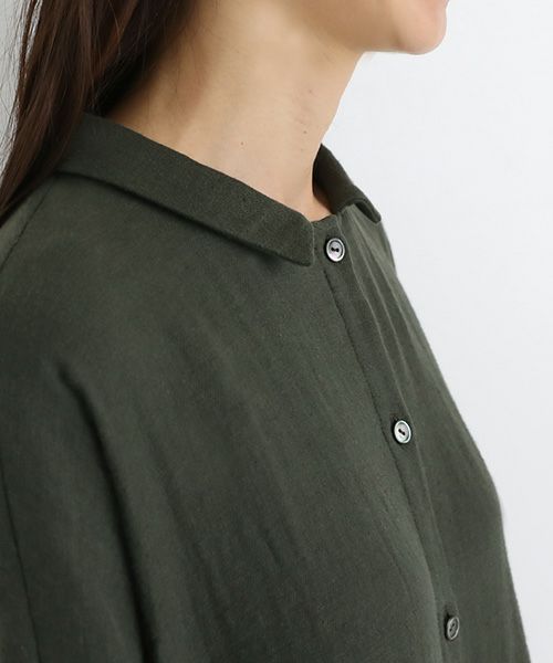 Mochi / home&miles.モチ / ホーム＆マイルズ.cotton linen long shirt [khaki]