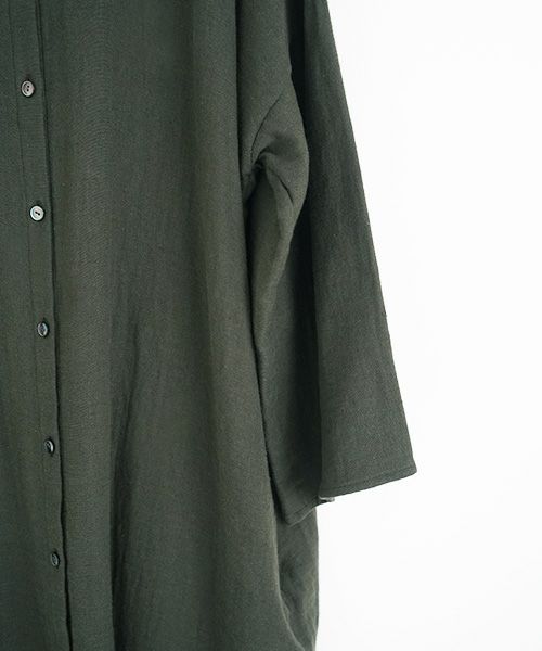 Mochi / home&miles.モチ / ホーム＆マイルズ.cotton linen long shirt [khaki]