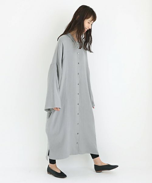 Mochi / home&miles.モチ / ホーム＆マイルズ.cotton linen long shirt [grey]