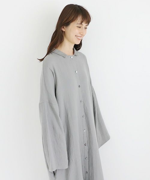 Mochi / home&miles.モチ / ホーム＆マイルズ.cotton linen long shirt [grey]