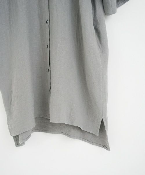 Mochi / home&miles.モチ / ホーム＆マイルズ.cotton linen long shirt [grey]