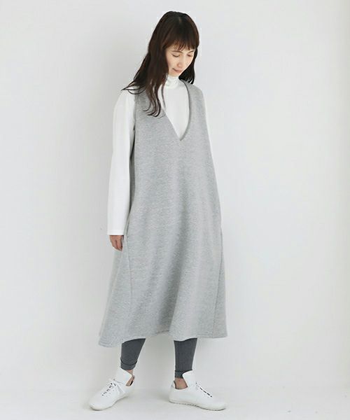 Mochi / home&miles.モチ / ホーム＆マイルズ.v-neck one piece [top grey merange]