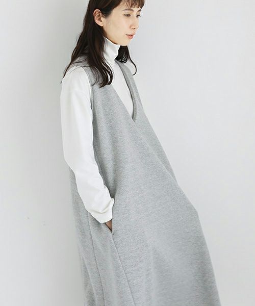 Mochi / home&miles.モチ / ホーム＆マイルズ.v-neck one piece [top grey merange]
