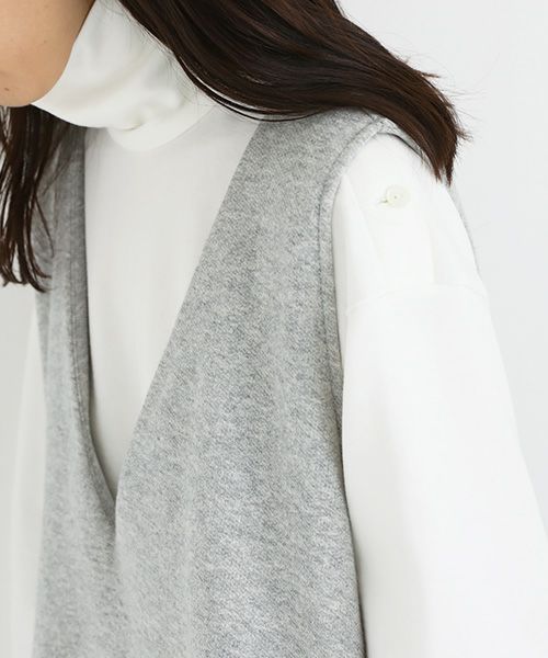 Mochi / home&miles.モチ / ホーム＆マイルズ.v-neck one piece [top grey merange]