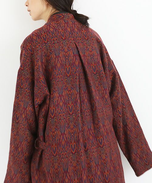YANTOR ヤントル.Pappu Persian Hand-Jacquard Gown Coat[Y204CO04/ASID RED]:i