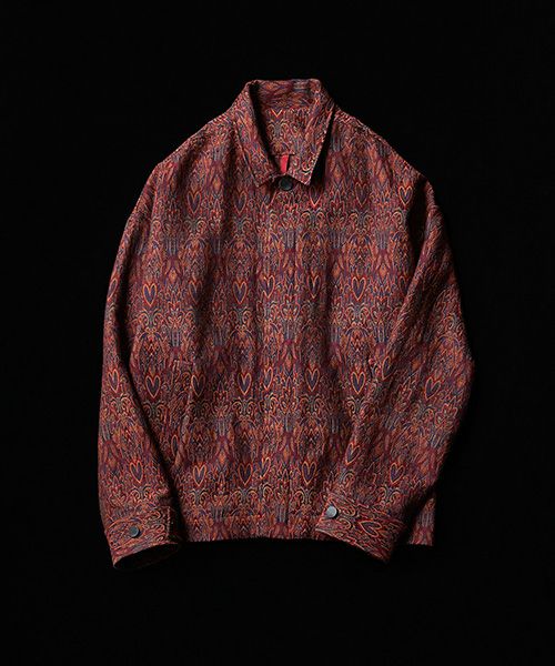 YANTOR ヤントル.Pappu Persian Hand-Jacquard Fly Front Jacket[Y204JK05/ASID RED]:i