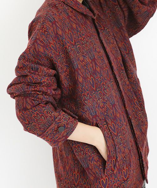 YANTOR ヤントル.Pappu Persian Hand-Jacquard Fly Front Jacket[Y204JK05/ASID RED]:i