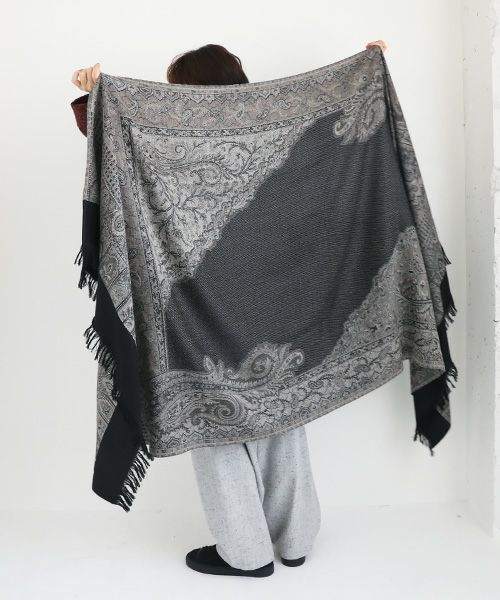 YANTOR ヤントル.Tibetan Paisley Jacquard Wool Store[Y204ST01/GRAY]:i