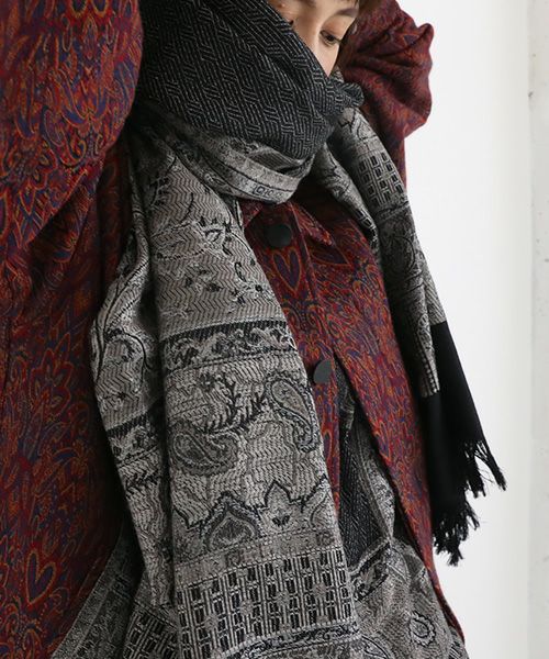 YANTOR ヤントル.Tibetan Paisley Jacquard Wool Store[Y204ST01/GRAY]:i