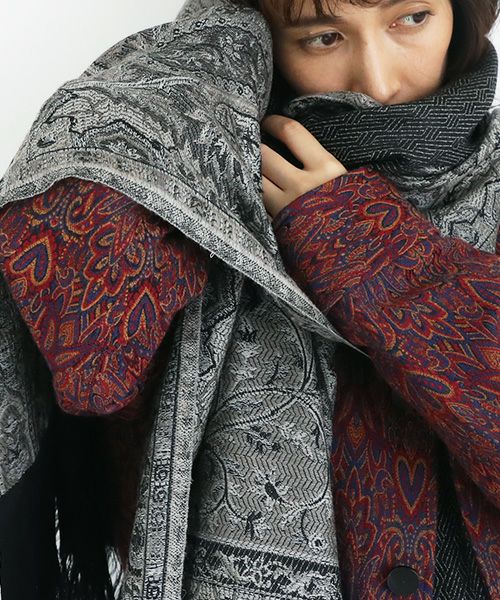 YANTOR ヤントル.Tibetan Paisley Jacquard Wool Store[Y204ST01/GRAY]:i