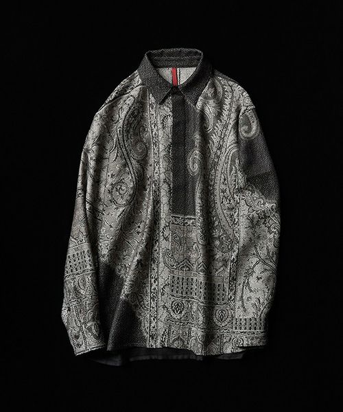 YANTOR ヤントル Tibetan Paisley Jacquard Wool Shirts[Y204SH03/GRAY]