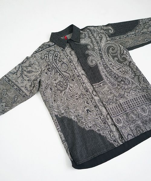YANTOR ヤントル.Tibetan Paisley Jacquard Wool Shirts[Y204SH03/GRAY]