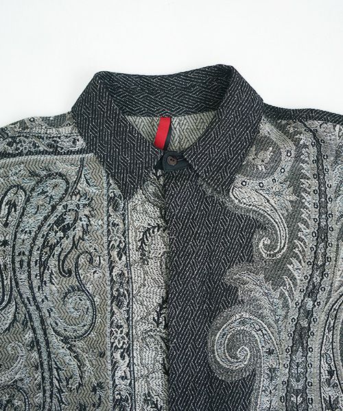 YANTOR ヤントル.Tibetan Paisley Jacquard Wool Shirts[Y204SH03/GRAY]