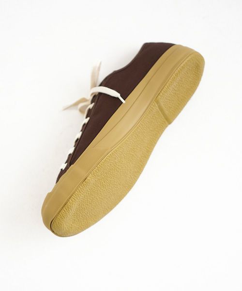 STUDIONICHOLSON.MERINO SN-608 COTTON CANVAS SHOES - VOLCANISED SOLE CANVAS SHOES[CHOCOLATE]