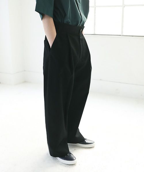 STUDIONICHOLSON スタジオニコルソン.VOLUME PLEAT PANTS[SNM-351/BLACK]