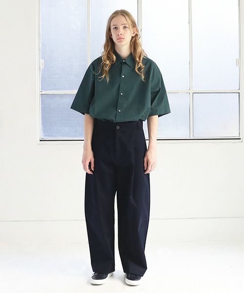 STUDIONICHOLSON スタジオニコルソン.VOLUME PLEAT PANTS[SNM-351/DARK NAVY]