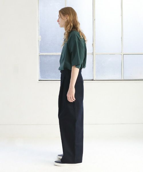 STUDIONICHOLSON スタジオニコルソン.VOLUME PLEAT PANTS[SNM-351/DARK NAVY]