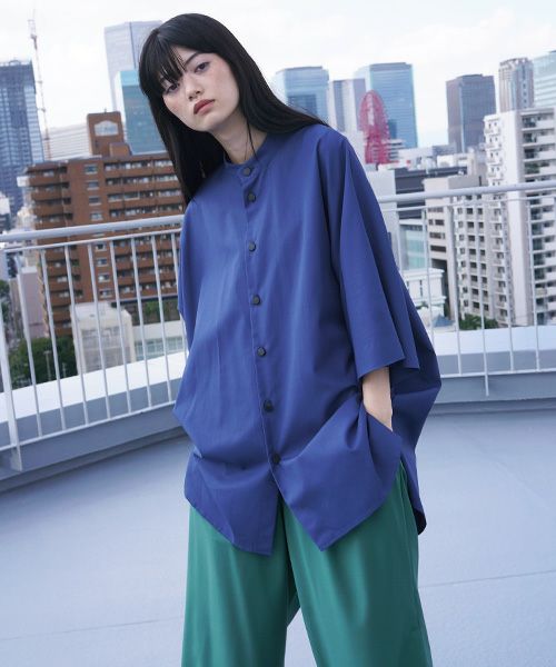 VUy.ヴウワイ.standcolor shirt vuy-s12-s02[BLUE]