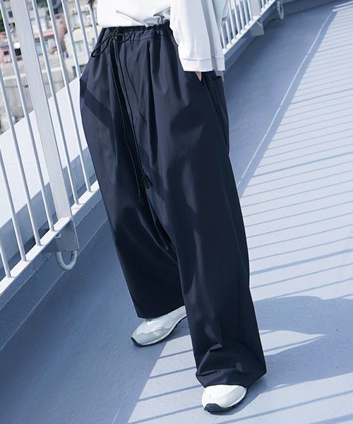VUy.ヴウワイ.wide silhouette pants vuy-s12-p01[BLACK]