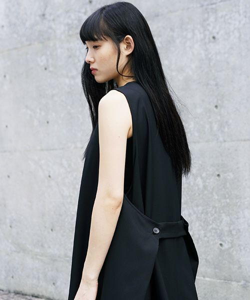 Mochi.モチ.sleeveless dress [ms21-op-02/black]
