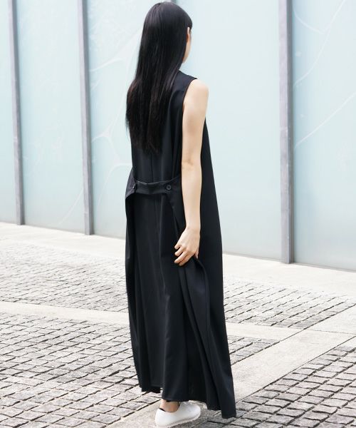 Mochi.モチ.sleeveless dress [ms21-op-02/black]