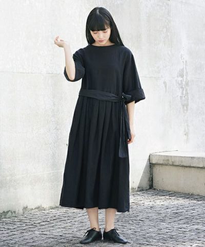 Mochi.モチ.belt dress [ms21-op-03/sumi/sa]