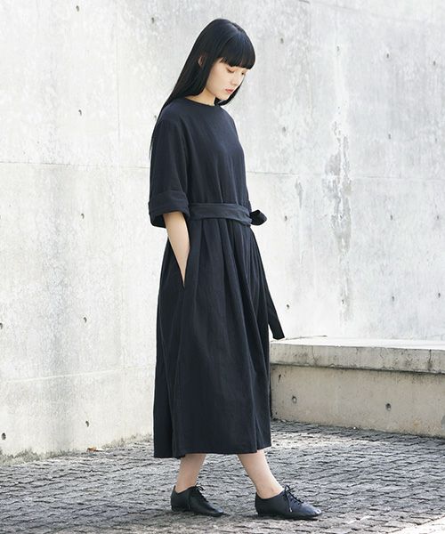 Mochi.モチ.belt dress [ms21-op-03/sumi/sa]