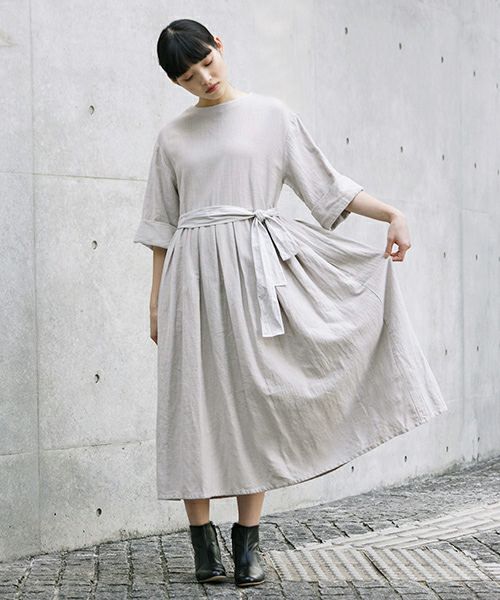 Mochi.モチ.belt dress [ms21-op-03/beige/sa]