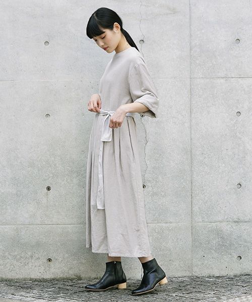 Mochi.モチ.belt dress [ms21-op-03/beige/sa]