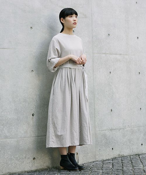 Mochi.モチ.belt dress [ms21-op-03/beige/sa]