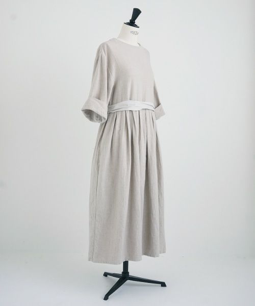 Mochi.モチ.belt dress [ms21-op-03/beige/sa]