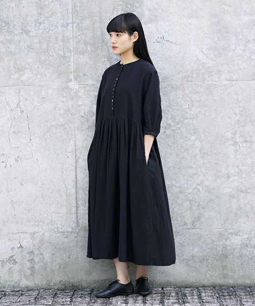 Mochi.モチ.button dress [ms21-op-04/sumi/・2]