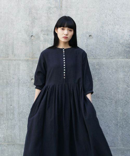 Mochi.モチ.button dress [ms21-op-04/sumi/・2]