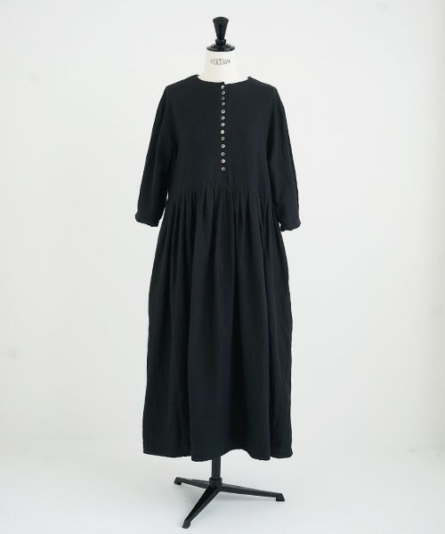 Mochi.モチ.button dress [ms21-op-04/sumi/・2]