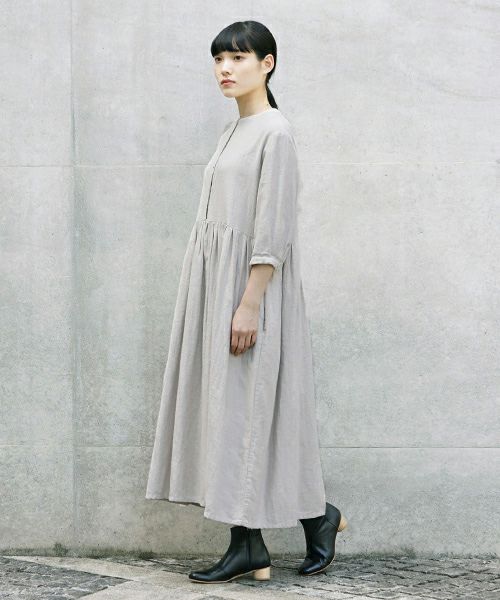 Mochi.モチ.button dress [ms21-op-04/beige]
