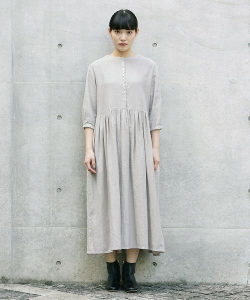 Mochi.モチ.button dress [ms21-op-04/beige]
