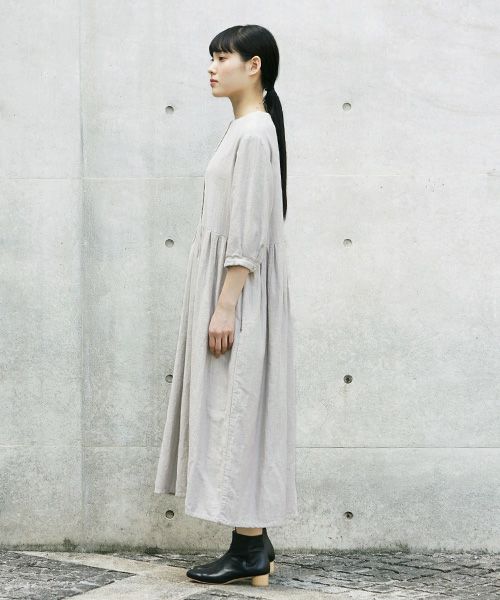Mochi.モチ.button dress [ms21-op-04/beige]