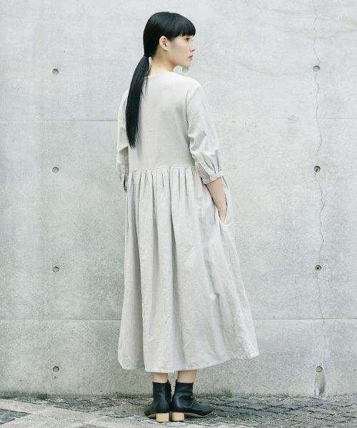 Mochi.モチ.button dress [ms21-op-04/beige]
